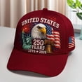 thumbnail image 4 of Eagle – United States 250th Anniversary Hat: Adjustable 250 Year American Anniversary Cap, USA Patriotic Caps, 4 of 18