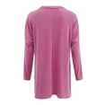thumbnail image 4 of Quealent Womens Tops Plus Size Womens Long Sleeve Tops Twist Front Tunic Tops To Wear With Leggings Crewneck (Red,XL), 4 of 5