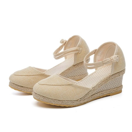 

eczipvz Shoes for Women Slipper Summer Comfortable Vintage Casual Beach Open Toe Slip on Mules Wedge Sandals