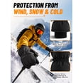 thumbnail image 5 of OZERO Winter Ski Gloves, Unisex Waterproof Thermal Gloves, Touchscreen Anti-Slip Snow Gloves with Wrist Leash & Double Cuff for Skiing Snowboarding Outdoor Sports Black, 5 of 9
