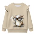 thumbnail image 5 of Yuyamidu Toddler Girl Owl Sweatshirt Fall Ruffle Long Sleeve Top Size 2T 3T Cute Animal Graphic Sweatshirts Lightweight Soft Everyday Clothes Playwear for School Outdoor Play, 5 of 8