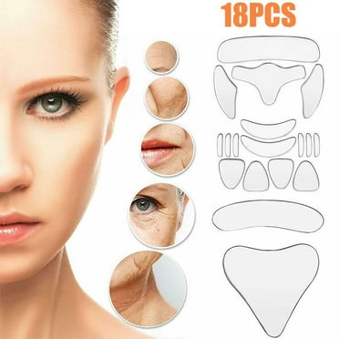 18 Anti-Wrinkle Strips Pads, Reusable Facial Wrinkle Patches Invisible Face Lifting Silicone Forehead Sticker, Effective Wrinkle Remover