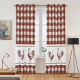 thumbnail image 2 of Farmhouse Orange Plaid Kitchen Curtains Window Panels, Vintage Country Cock Checkered Insulated Window Treatment Curtain, Grommet Curtains for Bedroom/Living Room/Bathroom, 2 Piece 42"Wx84"L, 2 of 8