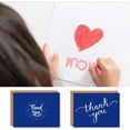 thumbnail image 3 of 8 juegos de tarjetas de agradecimiento multipack con sobres adhesivos, cada tarjeta de felicitación incluye 8 diseños azul marino en blanco en el interior Tarjeta de agradecimiento para profesores N, 3 of 5