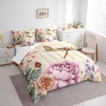 thumbnail image 3 of Manfei Spring Garden Floral Twin Bedding Sets 7-Piece, Farmhouse Dragonfly Animal Bedding Comforter Set, Vintage French Style Reversible Sheet Sets, Luxury Bedroom Decor, 3 of 7