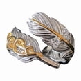 thumbnail image 2 of Anillo abierto con plumas en contraste de plata y oro bicolor electrochapado en platino para mujer, 2 of 8