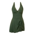 thumbnail image 3 of Vetsdori 1 Piece Swimsuits for Women Tankini Solid Color Swimwear Tummy Control Tummy Control,Skirt Trajes De Bano Mujer Padded Ladies Bath Suits Outfits, 3 of 9