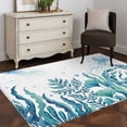 thumbnail image 3 of Turquoise Jellyfish Coastal Area Rugs 3'x5', Washable Small Throw Rugs for Living Room Bedroom, Summer Beach Ocean Seaweed Indoor Outdoor Rug Non-Slip Low Pile Carpet Runner Reversible Floor Mats, 3 of 8