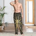 thumbnail image 2 of Fotbe Gold Spider On The Web Pantalones de Pijama para Hombre, Pantalones de Dormir, Pantalones de Casa con Cintura Ajustable y Bolsillos-Small, 2 of 6