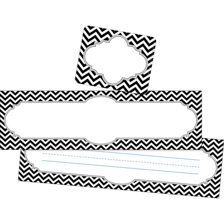 UPC: 0704068039841 | Barker Creek Chevron Black Tie Affair Nametag & Name Plate Set 81/Set (BC3984)