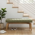 thumbnail image 5 of Guyou Entryway Bench Tufted Upholstered Bench 45.5 End of Bed Bench for Bedroom Wood Storage Bench Modern Floating Design Window Bench Ottoman Long Bench Seat for Living Room Indoor Hallway, 5 of 12