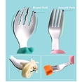 thumbnail image 4 of Juego de cuchara y tenedor para bebé, de fácil agarre, para niños pequeños, de silicona y acero inoxidable, utensilios de aprendizaje autoalimentados perfectos, a partir de 12 meses (hipopótamo), 4 of 5