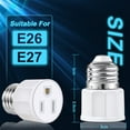 thumbnail image 2 of TIFOR E26/E27 3-Prong Light Bulb Socket Adapter (8 Count), 2 of 6