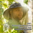 thumbnail image 2 of HOMEYA Mosquito Mesh Sun Hat with Head Net Outdoor Wide Brim, Bee Bug Protection for Fishing Hiking Gardening, 2 of 9