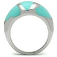 thumbnail image 3 of Luxe Jewelry Designs Women's Stainless Steel Tapered Ring with Turquoise Epoxy - Size 10 (Pack of 2), 3 of 4