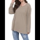 thumbnail image 2 of Blusas de Mujer de Larga con Cuello en V, Túnicas Casuales, Camisas Básicas, Blusas Holgadas Albaricoque L, 2 of 7
