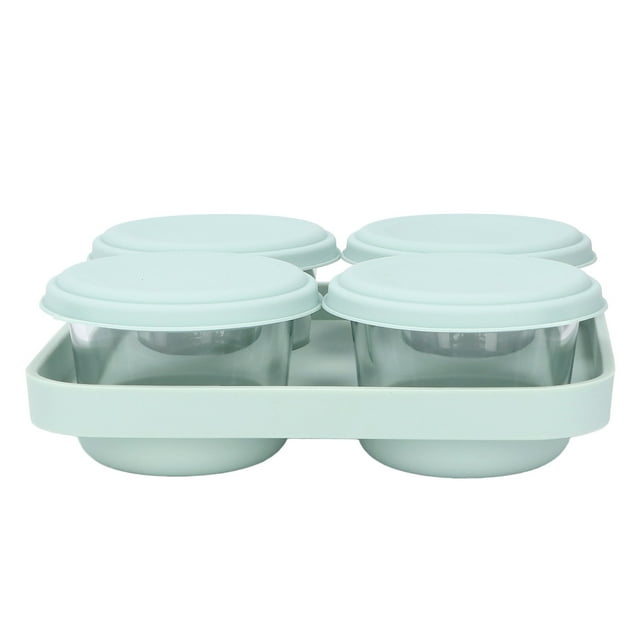 Salad Dressing Container Transparent Reusable Food Grade Silicone Condiment Containers with Lids for Freezer Microwave Green