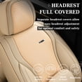 thumbnail image 4 of Coverado Waterproof Seat Covers For Cars, High-grade Leather Front Seat Protectors with Lumbar Support, Auto Cushions Universal Fit for Most Cars SUV Trucks, Beige, 4 of 7