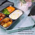 thumbnail image 3 of Bento Lunch Box - Stainless Steel Lunch Container with Insulated Bag and Cutlery, 4 Compartment Microwave Safe Food Storage Meal Prep Containers Ideal, 3 of 4