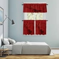 thumbnail image 5 of Red Marble Texture Kitchen Curtains Sets for Windows 24 Inch Length, Vintage Minimalism Abstract Ombre Art Rod Pocket Window Treatments Tier Curtains and Valances Set for Bedroom/Bathroom, 5 of 8