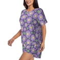 thumbnail image 2 of "Wukai Daisies Flowers Women's Pajama Set - Short-Sleeve Top and Shorts with Elastic Waistband and Pockets for Loungewear, Yoga, and Casual Wear-X-Large, 2 of 8