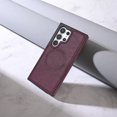thumbnail image 2 of ELEHOLD Case for Samsung Galaxy S23 Ultra, Shockproof Slim Magnetic Leather Case, Compatible with MagSafe Accessories,Winered, 2 of 5