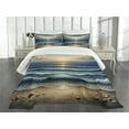 thumbnail image 3 of Ambesonne Seascape Quilted Bedspread Set 3 Pcs, Fish Eye Effect Oceanic, Queen Size, Blue Pale Brown, 3 of 5