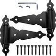 thumbnail image 2 of 8" Black T-Strap Self Closing Wood Gate Hinges - T-Gate Hinges - Wood Gate Hardware (1 Pack), 2 of 4