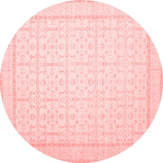 Ahgly Company Indoor Round Oriental Red Traditional Area Rugs, 4' Round