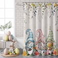 thumbnail image 3 of Shower Curtain, Easter Gnome with Egg Waterproof Shower Curtain Set with Hooks for Bathroom Showers,Stalls and Bathtubs,54x78In Farmhouse Flower Retro Linen, 3 of 9