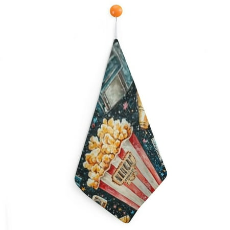 

Sheronv Popcorn Movie Tickets Reusable Hand Towels Ultrafine Fiber Kitchen Decor 30x30cm 1pcs