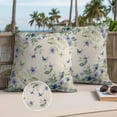 thumbnail image 3 of Butterfly Plant Outdoor Pillow Covers 18x18 Set of 2,Waterproof Patio Throw Pillowcase Protectors,Green Purple Watercolor Country Leaf Decorative Pillow Shams Cushion Covers for Seat Bed Couch Sofa, 3 of 8