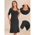 thumbnail image 2 of DARING DIVA Sweetheart Neck Cocktail Fishtail Bodycon Midi Dress S Black, 2 of 5