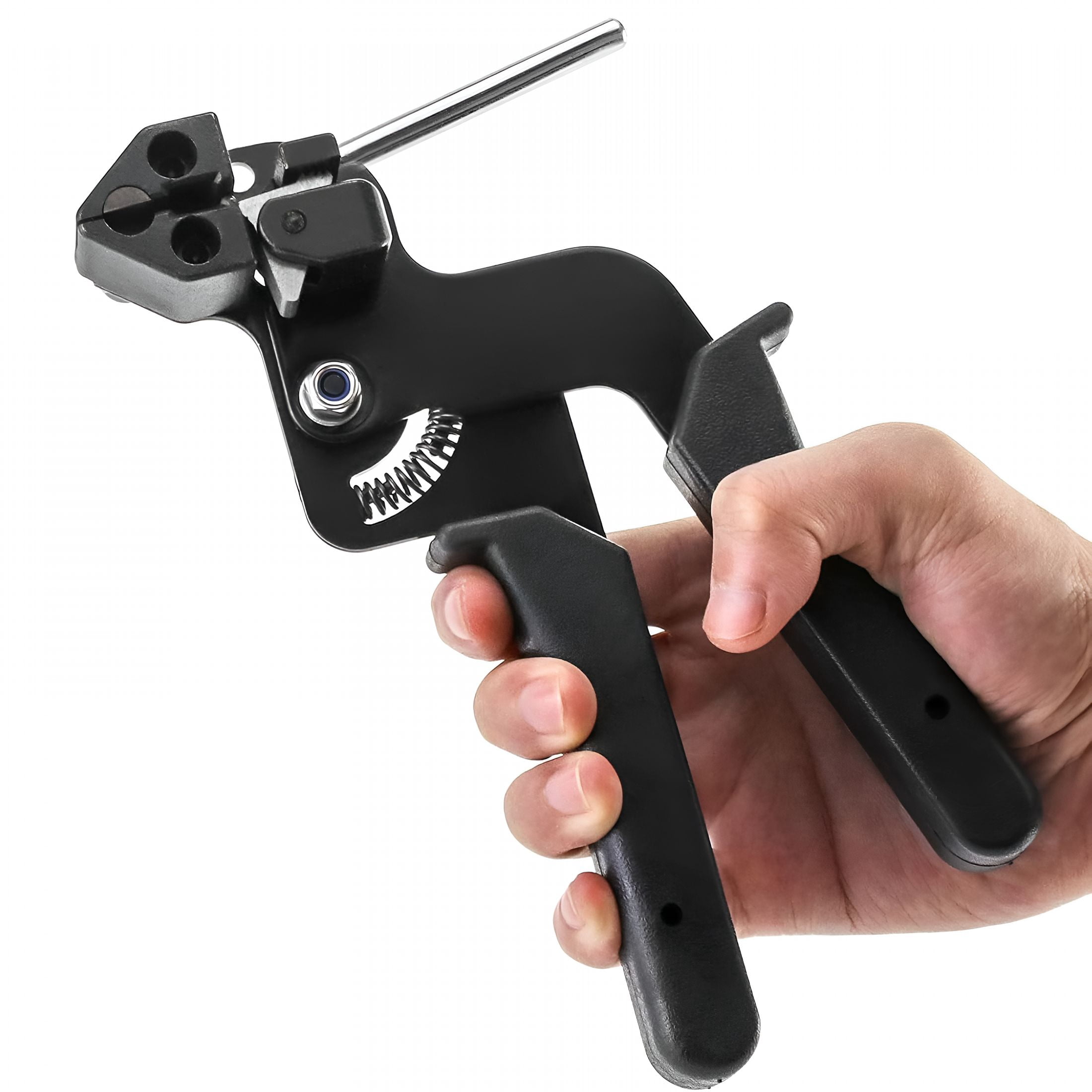 EXLEAF Metal Zip Tie Tool, Zip Tie Gun - Heavy Steel Cable Tie Tool, Stainless Steel Zip Tie Gun, Metal Tie Wrap Gun Kit, Duty Outdoor Adjustable Fastening Cutting Tie Tool