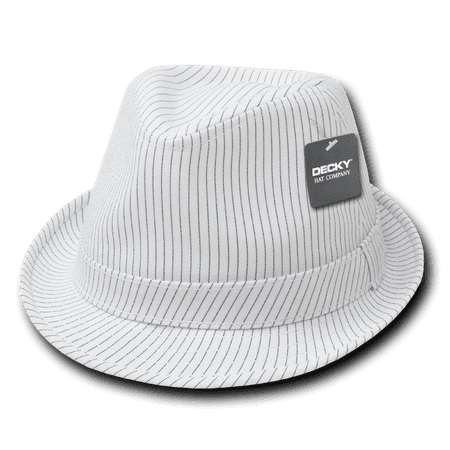 DECKY PINSTRIPE FEDORA FEDORAS HAT CAP HATS For Men Women White/White