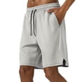 thumbnail image 2 of Bermuda Shorts for Men Summer Casual Elastic Waist Lightweight Wide Straight Leg Shorts with Pockets, 2 of 8