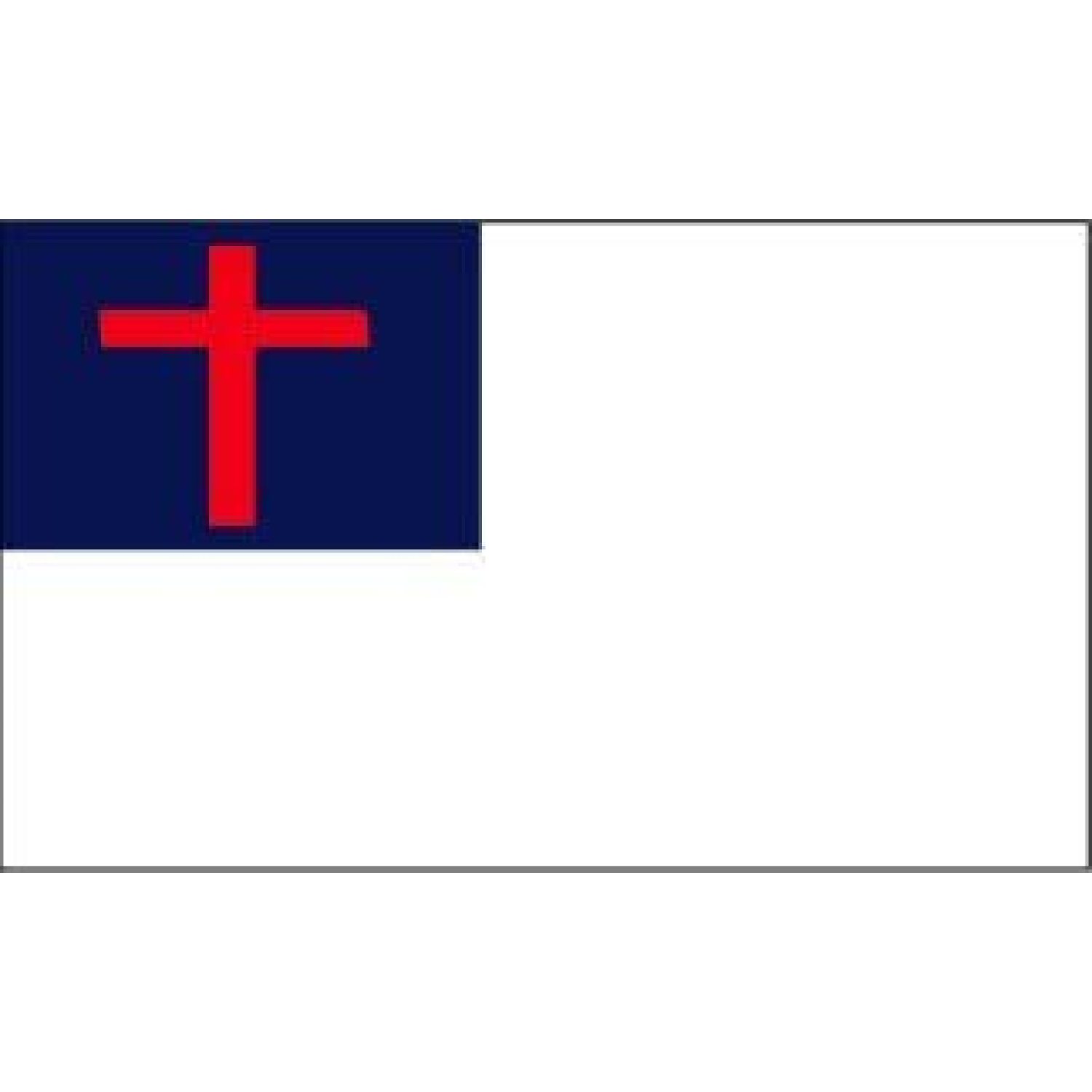 Codllyne 3x5 FT Christian Flag Sewn Cross Pole Sleeve Pole Hem US Made