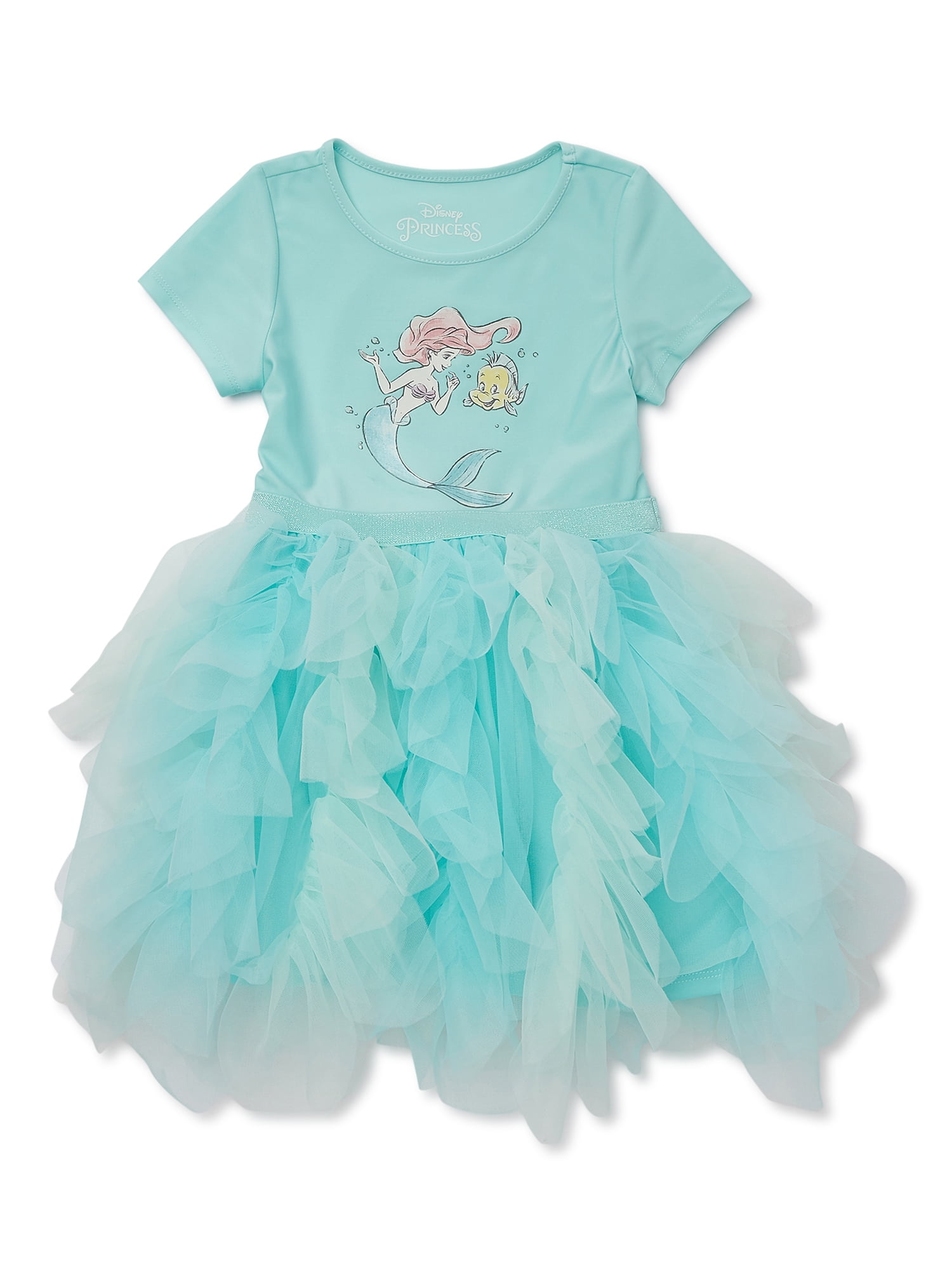 Disney Ariel The Little Mermaid Toddler Girls Short Sleeve Tutu Dress