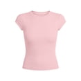 thumbnail image 4 of Landzoo Women'S Tops Solid Color Short Sleeve Crew Neck Shirt Summer Comfortable Women T Shirt Size S Pink, 4 of 5