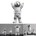 thumbnail image 4 of Estatua de resina Ornamento hogar Oficina escritorio figurita Plata 15x10x25CM Sunnimix Modelo Decoración Mini Figuras de astronauta de resina, 4 of 8