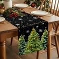 thumbnail image 3 of Green Christmas Tree Dresser Scarf Farmhouse, Dining Table Decorations for Wedding/Parties, Xmas Tree Snowflake Table Runner 72 Inches Long for Kitchen Dining, 18 x 72 In, 3 of 9