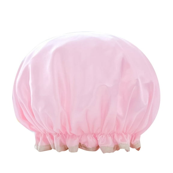 Shower Cap for Women Soft Satin Lined Hair Dyeing Perm Bath Cap Lightweight Dry Hair Bathing Accessory
