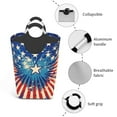 thumbnail image 2 of DouZhe 50L Rectangular Laundry Basket, Patriotic American Star Stripes Prints Waterproof Foldable Laundry Hamper with Aluminum Handles, 2 of 6