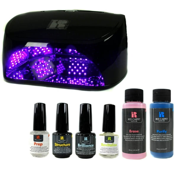 Red Carpet Manicure 5 Finger New Salon Pro 5-30 LED Light Gel Nail Polish  Curing Lamp & Gel Polish Application Starter Kit 