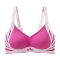 thumbnail image 2 of Loopsun Women's Bras Plus Size, Women Plus Size Sports Bra Active Daily Underwear Hot Pink, XL, 2 of 3