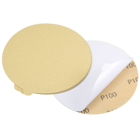 

6-Inch PSA Sanding Disc Aluminum Oxide Adhesive Back Sandpaper Yellow 100 Grits 5pcs