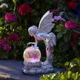 thumbnail image 1 of Figuras de decoración de jardín para exteriores, luz solar grande, jardín, hada de flores, decoración de jardín, hada de flores de resina, luz solar, niña de resina, villa al aire libre, jardín,, 1 of 2
