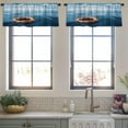 thumbnail image 3 of LALILO Kitchen Curtain Valance Blue Sea Sea Life Save Safety Rod Pocket Window Curtain 52"x 18" Set of 2, 3 of 5