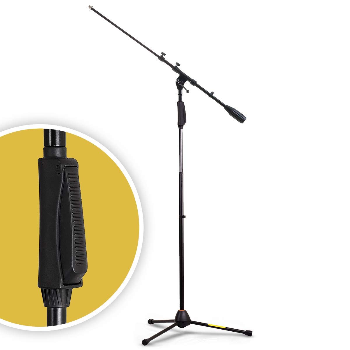 Height Adjustable Mic Stand with Tripod Base and Microphone Clip World Rhythm Boom Microphone Stand and Mic Clip