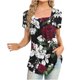 thumbnail image 2 of ICHUANYI Clearance Women Fashion Printed Casual V-Neck Short Sleeve Loose T-Shirt Blouse Tops(Red, M) ICHUANYI WER2023081206557, 2 of 5